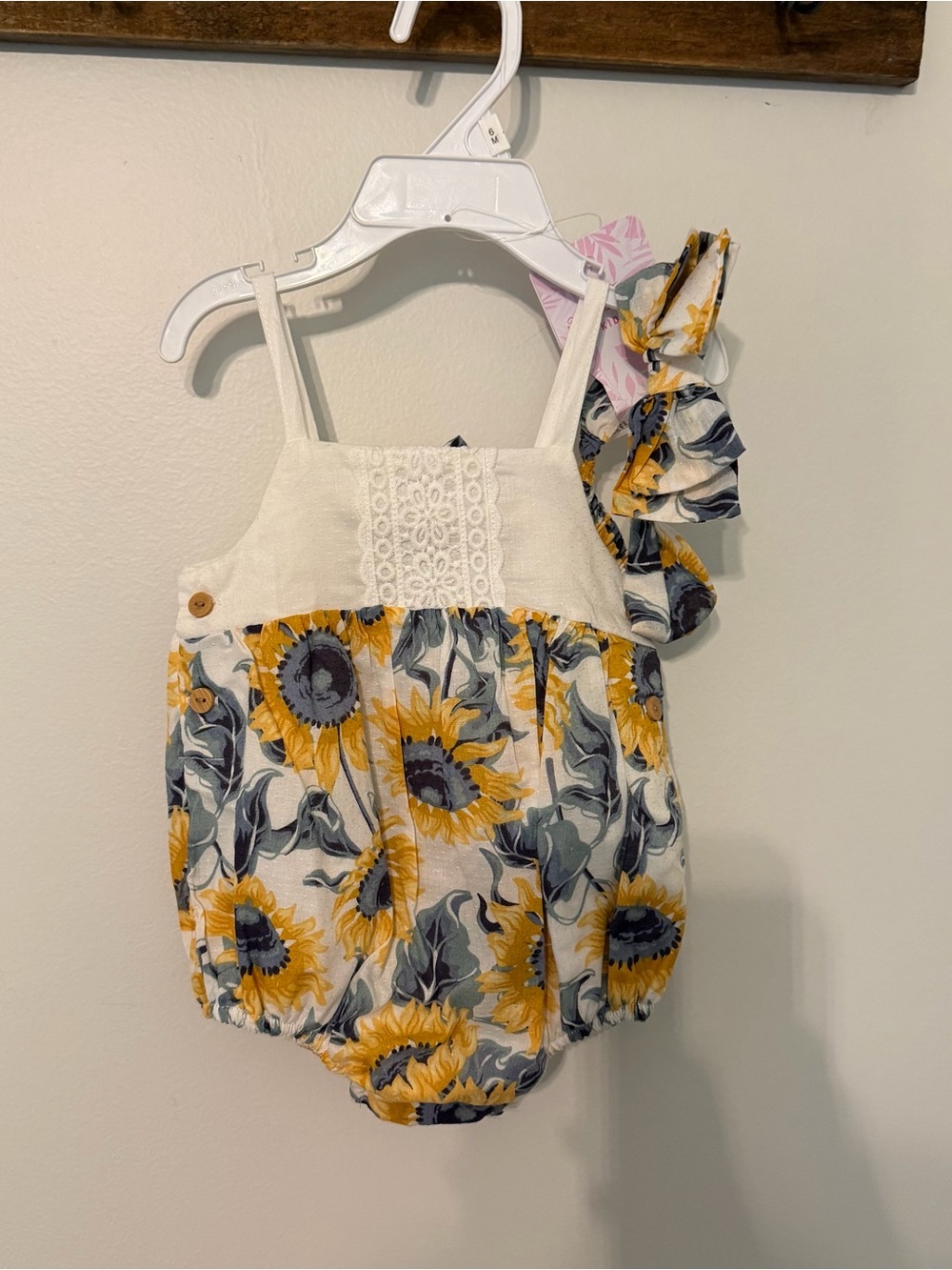 Tommy Bahama Kids Sunflower Bubble Romper & Headband Set NWT 6M
